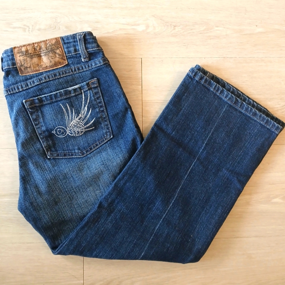 Rare vintage Kik Girl bird bones cropped jeans